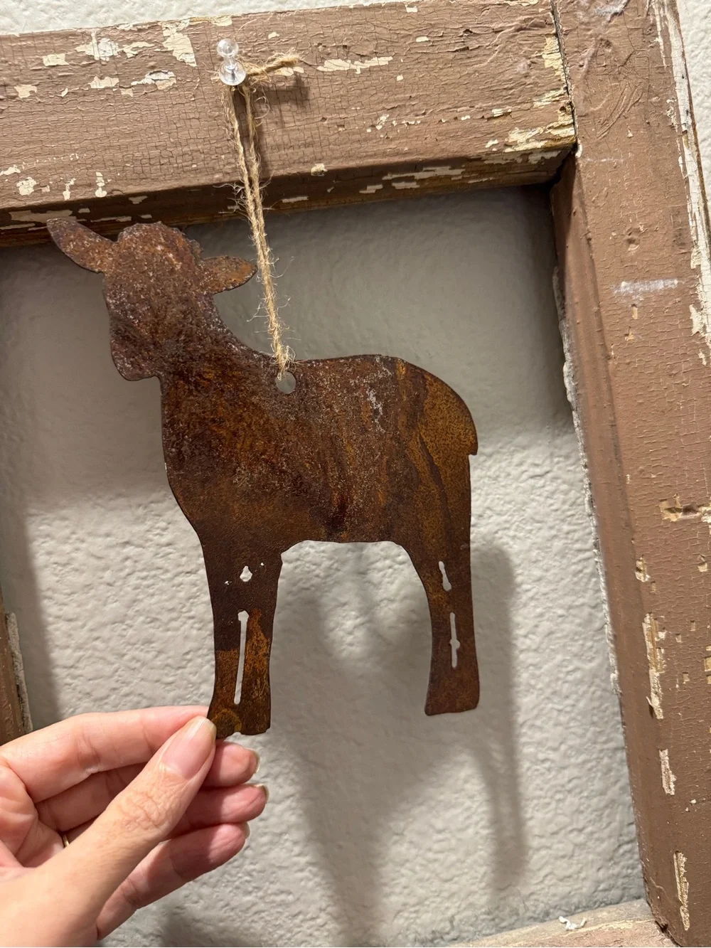 Rust Finish Lamb Hanging Wall Decor